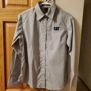 Women's Gray Button-Up Blouse